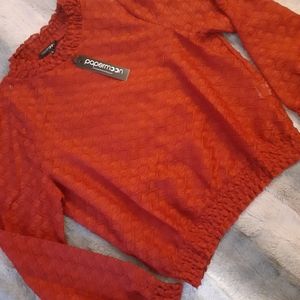 Red sheer dress shirt